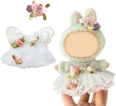 17cm Doll ClothesNO Doll, Fashion Romantic White Wedding Dress Flower Butterfly Cute Dolls Outfit Accessories Elegant Wedding Clothes Set