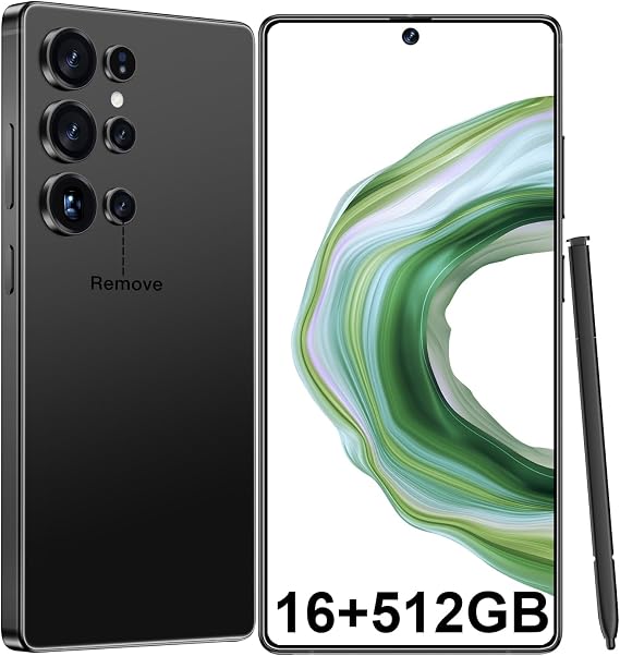 JQAKP I25 Ultra Smartphone 16+512GB | Android 14 | Snapdragon 8 Gen 3 | 68MP+108MP Dual Camera | 7000mAh Battery | 6.99" FHD+ Display | Outperform Competitors in Speed & Power (Black)