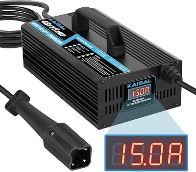 48 Volt 15A Golf Cart Battery Charger for Yamaha G29 Drive & Drive 2 Golf Carts, 48V Golf Cart Charger 48 Volt Trickle Charger for Yamaha G29, 5-7 Hours Full Charge, 16FT Cord for Lead Acid Battery