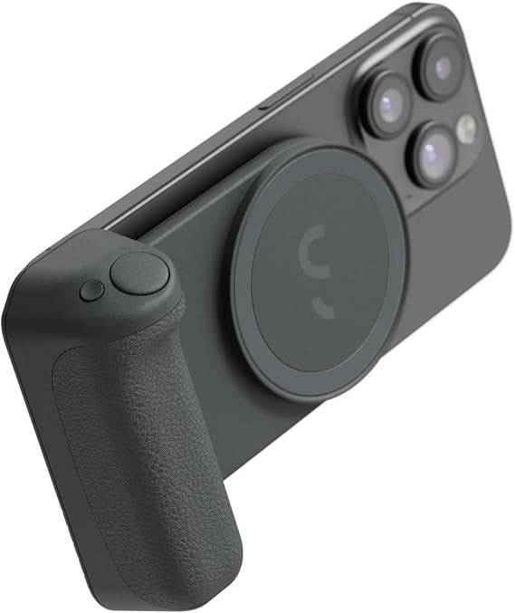 ShiftCam SnapGrip Pro Phone Camera Grip & Magnetic Power Bank with Qi2 Wireless Charging, Wireless Shutter Button, and Magnetic Mount for All Phones, Tabletop Dock Midnight
