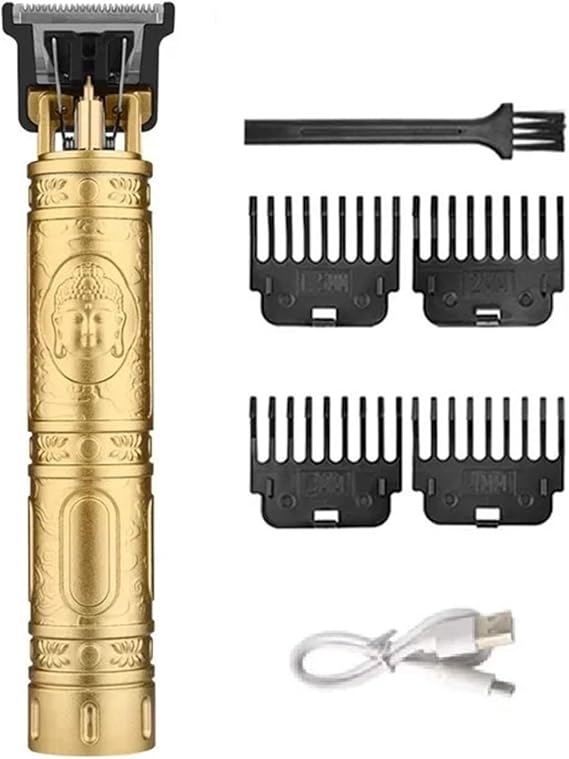 Razors Wireless Electric Hair Clipper Professional Hair Trimmer Beard Shaver Men Hair Cutting Machine Barber for Men Vintage T9 Trimmer(Gold Buddha-no Box)