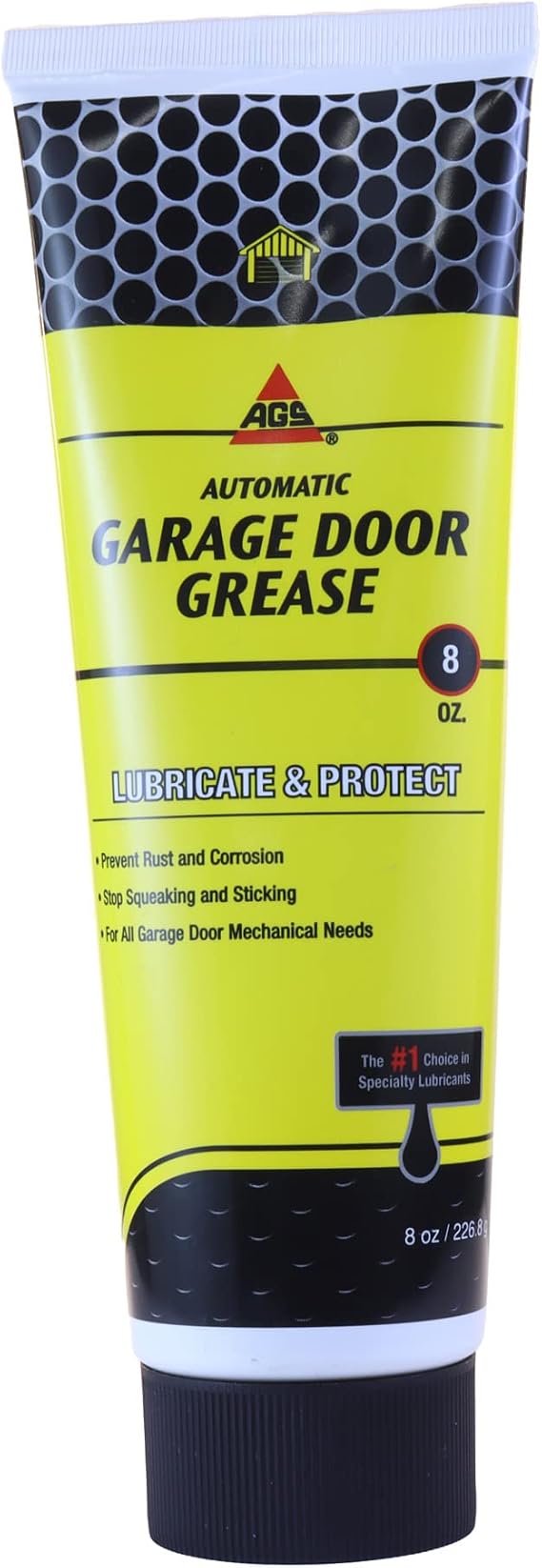 AGS Company Garage Door Grease, 8oz Lubricant, Protect and Lubricate, Prevent Rust and Corrosion on Garage Doors, Stop Squeaking and Sticking, for All Garage Door Mechanical Needs