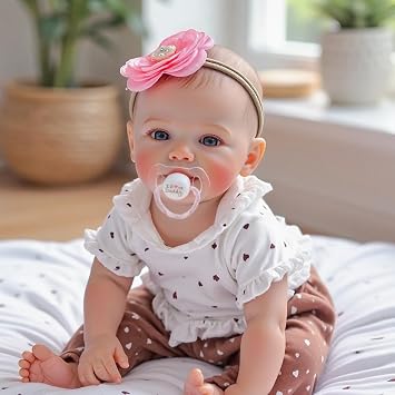 iCradle Lovely Reborn Baby Dolls Eyes Awake 19 inch 48 cm Real Vinyl Baby Silicone Realistic Newborn Baby Dolls Soft Cloth Body Adorable Real Life Baby Doll Toy for Kids Age 3+