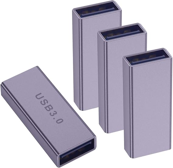 4Pack USB Female to Female Adapter for Connecting Two USB Male Ends Devices