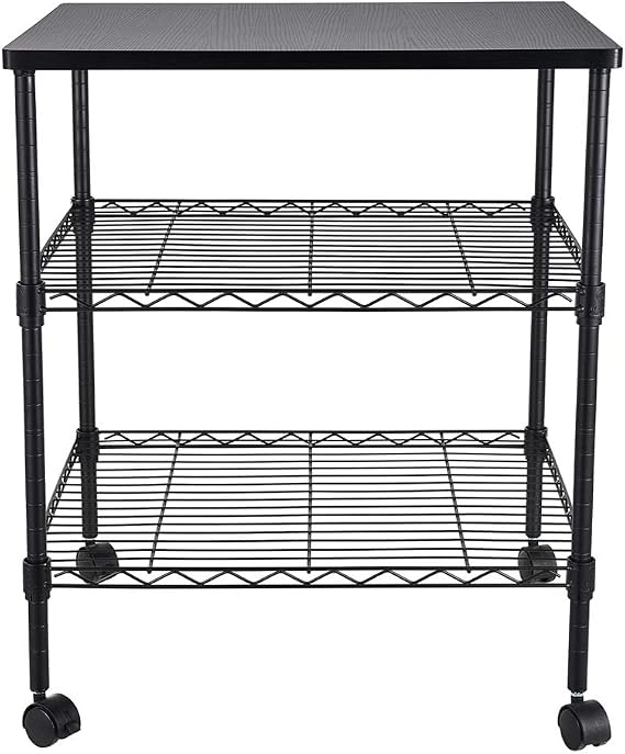Premium 3 Tier Rolling Printer Cart with Wheels