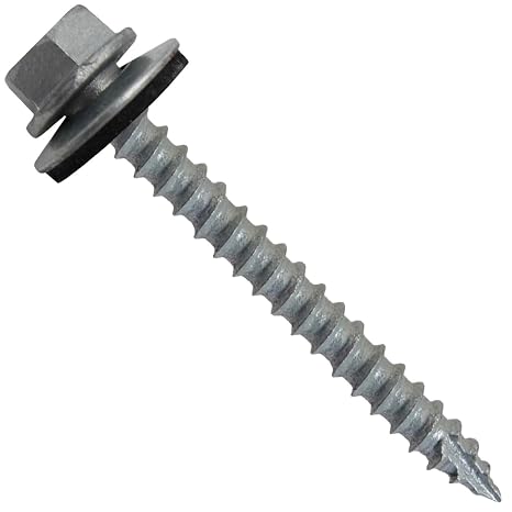 14 x 2-1/2" NO Paint Metal Roofing Screws - Hex Washer Head- Self-Starting/Tapping - EPDM Washer. 1 x 250 Count Bag - 250 Screws