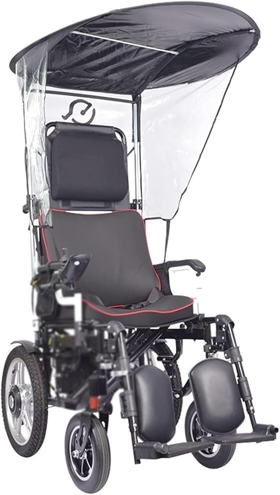 Electric Wheelchair Sunshade Canopy Awning, Wheelchair Parasol Universal Sun Shade Rain Cover, Folding Sunshade, Universal Fit Water Resistant U-V Resistant