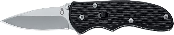 Gerber Gear Mini-Fast Draw Knife, Assisted Opening, Fine Edge [22-41526], Black / Stainless