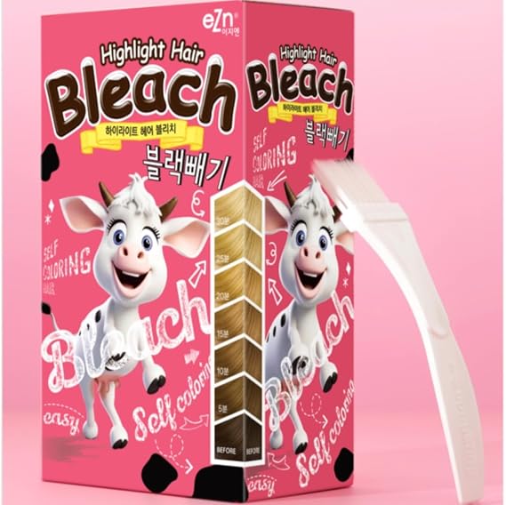 eZn Highlight Hair Bleach Kit (4.23 o.z.) - Korean Hair Bleach Kit | Cruelty-Free Hair Lightener, Lifts Up to 6 Levels, Includes Tint Tray, Brush, and Complete Lightening System