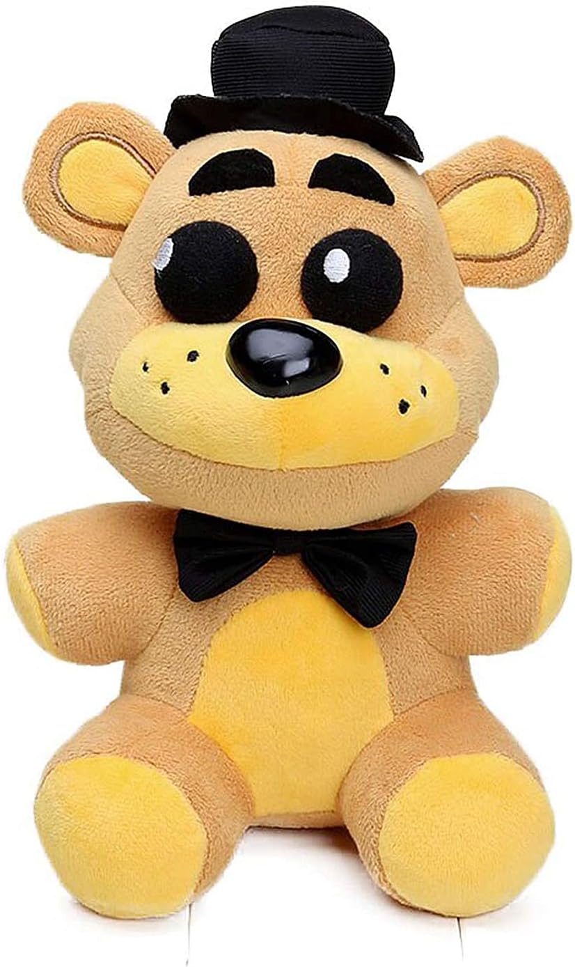 Golden Freddy Black Hat 8"  in Stock US - 5 Nights Plush - Shadow Nightmare, Frost Freddy Fazbear - Freddy Plush- Plush Toys Golden Bear Black Hat