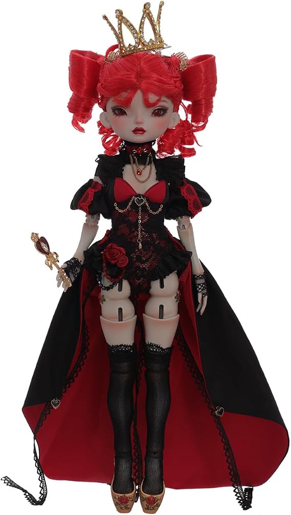 BJD Heart 1/6 Red Queen Styling With Red Hair Resin Toys for 15+ Year Old