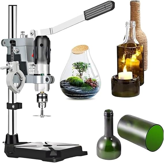 36pcs Glass Bottle Cutting Tool, 72W Electric Glass Bottle Cutter, Small Ceramic Flower Pot Hole Punching Machine, 5000-8000r/min Idling Speed&0.6-6.0mm Clamping, for Grinding Cutting Sanding Drilling