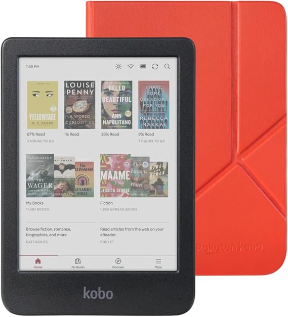 Kobo Clara Renkli eOkuyucu Kılıf Paketi ile (Cayenne Kırmızı Uyku Kapağı, Kılıf Paketi)
