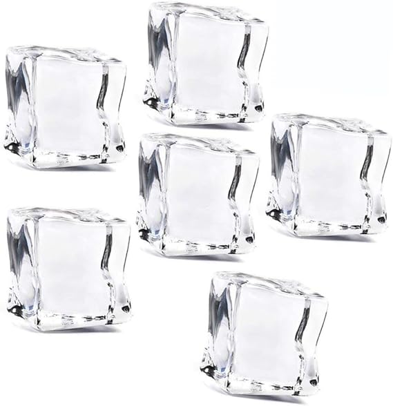 100pcs Artificial Ice Cubes Square Shape Acrylic Ice Cubes for Photography Kitchen Decor