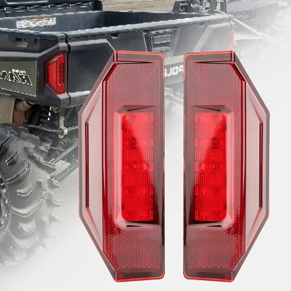UTV Ranger LED Tail Lights Rear Brake Stop Taillights Assembly Compatible With Polaris Ranger 900 1000 XP 570 Full Size Brutus HD General Accessories 2015-2020 Replace OEM # 2412774(2pcs-red)