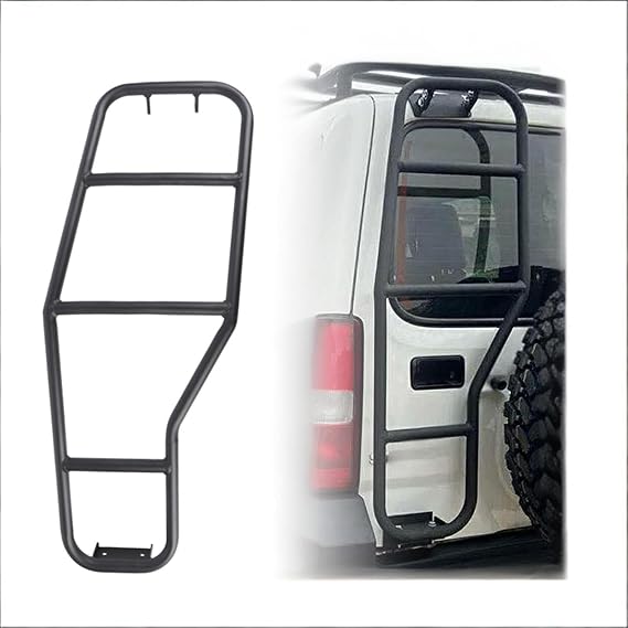 Rear Tail Door Roof Ladder Aluminium Fits Suzuki Jimny 20072017 Strong Lightweight Black Direct Replacement Accessory, No Need Drilling Any Holes, 2008 2009 2010 2012 2013 2014 2015 2016
