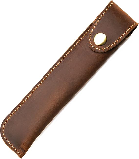 Leather Pen Case, Pencil Case, Slim, Made of Leather, For 1 Pen, Pen Bag, Brown, retro