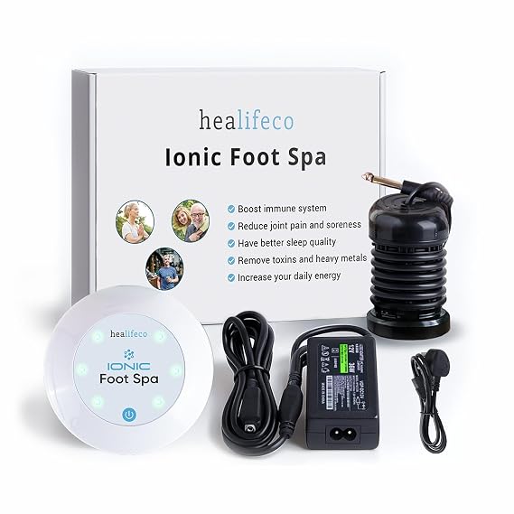 Ionic Foot Spa by Healifeco Ion Foot Bath Detox Machine - For Toxins, Heavy Metals & Free Radicals Activates 2,000 Foot Detox Nodes Easy 30-Min Home Detox 90,000+ Happy Users Trust It