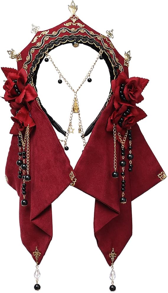 COSDREAMER Girls Women Gothic Steampunk Cross Crown Halo Headband Victorian Bonnet