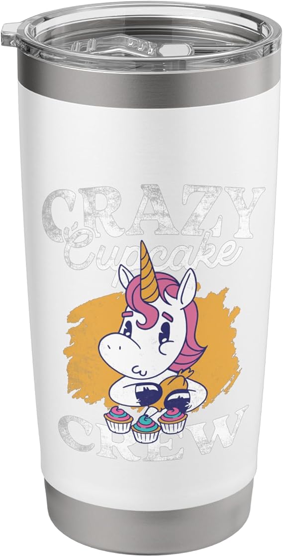 Crazy Cupcake Crew Unicorn Candy Cupcakes Squad Bake Stainless Steel Insulated Tumbler