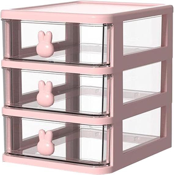 Cosmetic Organisers, Kawaii Makeup Organizer Kawaii Desk Organizer with Drawer, Kawaii Pen Holder Storage Box for Desk Stationery Organizer, Cute Desk Organizer Box
