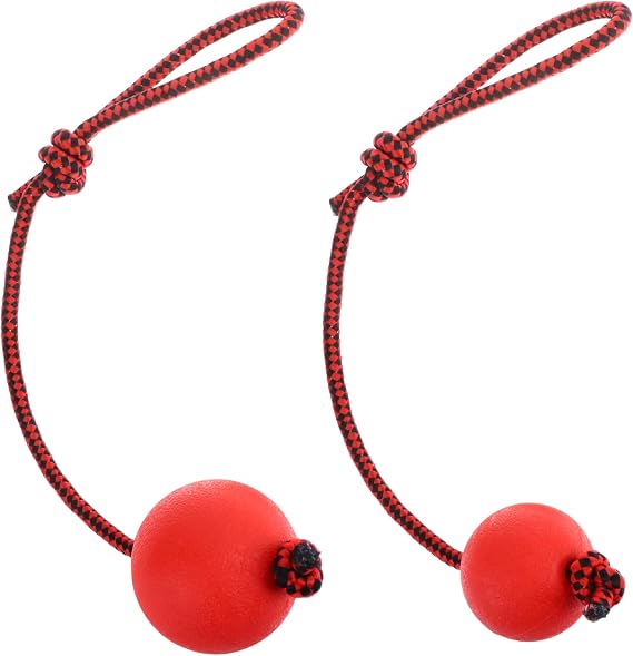 Natural Rubber Dog Toy Ball On a Rope Reward for Pet Training/Playing/Chewing Solid Tooth Cleaning Toys,Virtually Indestructible