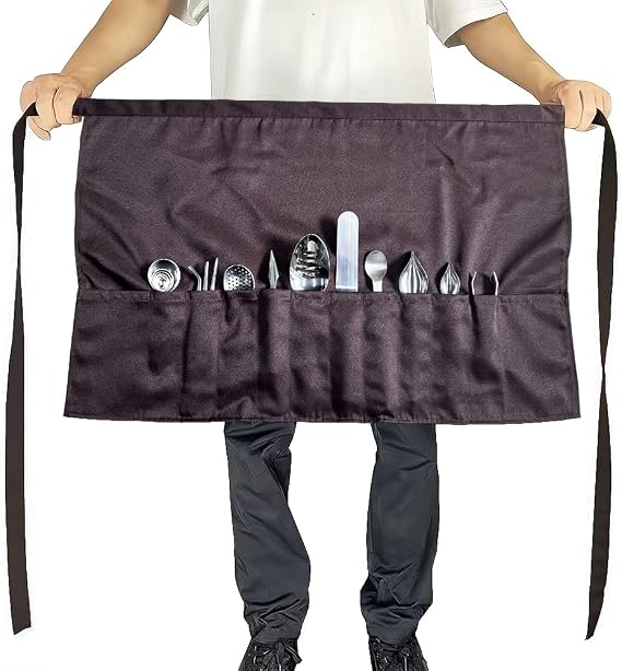 DUEBEL Professional Chef Plating Kit: 13 Piece Culinary Set with Kitchen Apron & Stainless Steel Tools for Creative Food Presentation