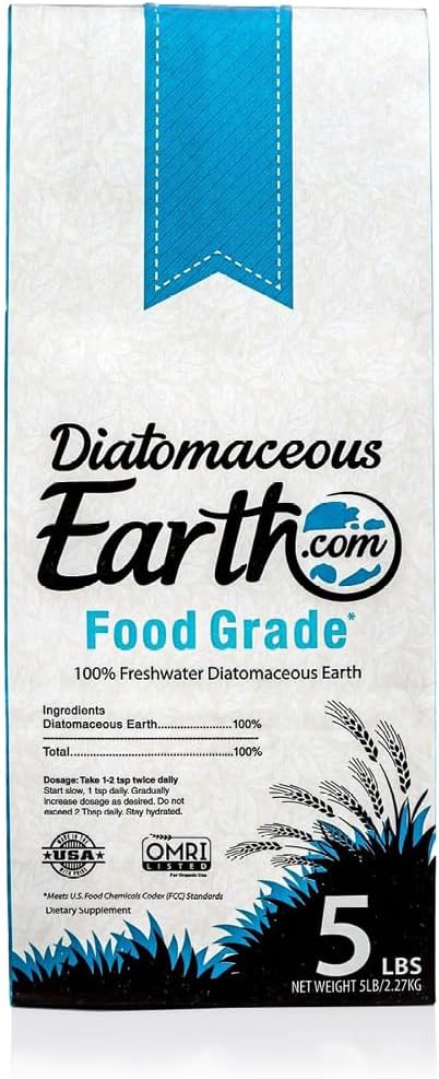 DiatomaceousEarth Food Grade Diatomaceous Earth 5lb | 100% Organic, All-Natural Powder | Safe for Humans & Pets | OMRI Listed for Organic Use