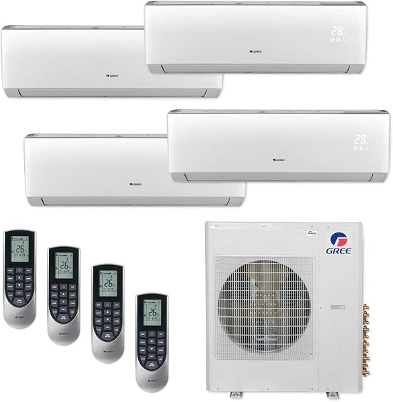 Gree MULTI42CVIR406-42,000 BTU Multi21+ Quad-Zone Wall Mount Mini Split Air Conditioner Heat Pump 208-230V (9-12-12-18)