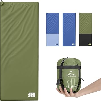 Ultralight Warm Weather Sleeping Bag - Portable, Waterproof, Compact Lightweight, Comfort with Compression Sack - Great for Outdoor Camping, Backpacking & Hiking