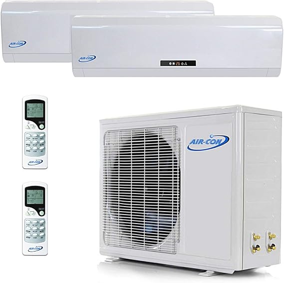 2 Zone Mini Split - 12000 + 24000 Ductless Air Conditioner - Pre-Charged Dual Zone Mini Split - Premium Quality - USA Parts & Awesome Support