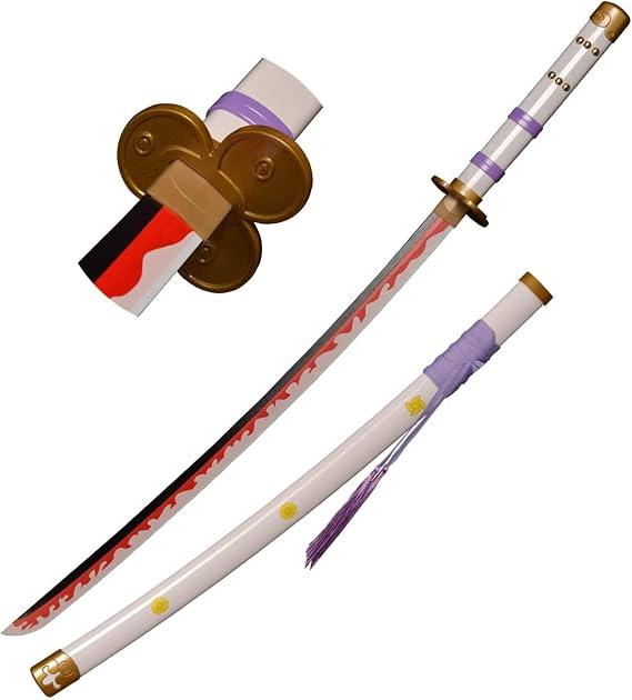 One Piece Roronoa Zoro Cosplay Wooden Yama Enma Swords Replica Props 103.5cm (White)