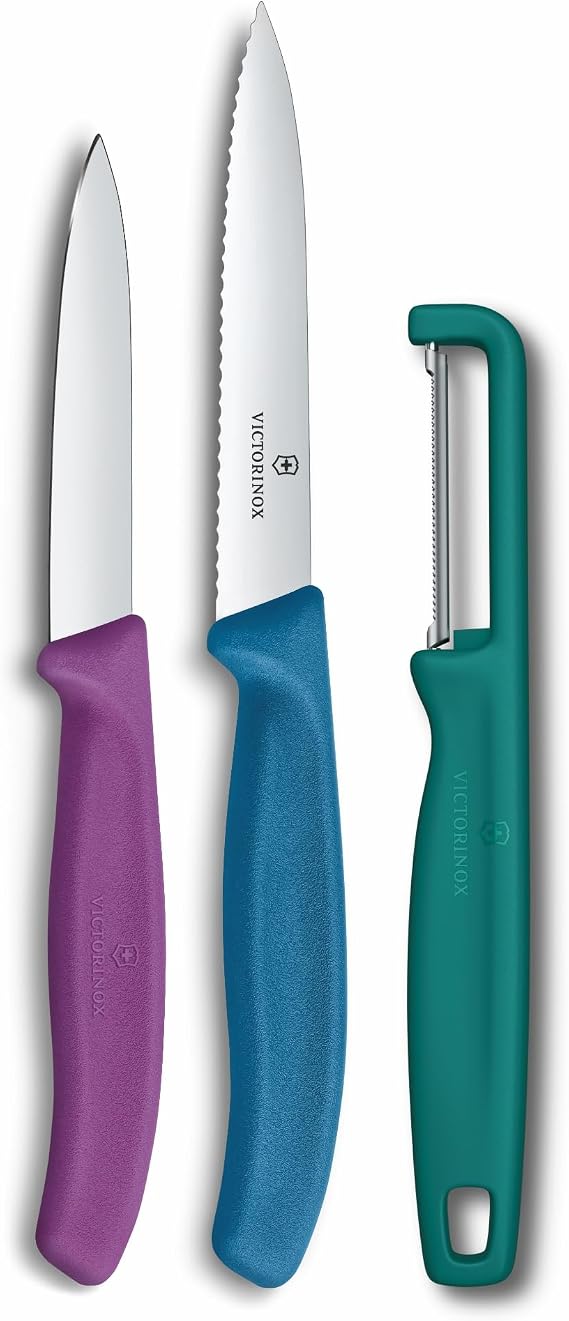 Victorinox 6.7116.33C1 Swiss Classic 3lü Bıçak ve Soyacak Set, Renkli