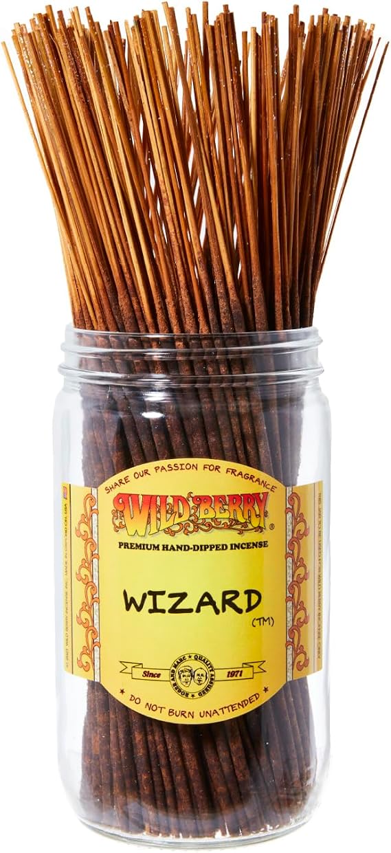 Wild Berry Incense Sticks - Wizard - Enchanting Citrus with Yuzu and Cedar - Hand Dipped in The USA (100 Count)