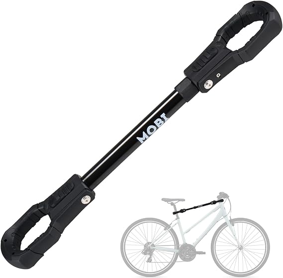 Bike Bar Adapter for Bike Rack, Bike Cross Bar for Bike and Ebike- 70 LBS Wight Capacity, Adjustable Iron Steel Adaptor with Rubber Hooks