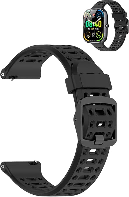 Bands for taopodo 1.91inches Smartwatch,Sport quick-release Silicone Band for taopodo 1.91inches,Soft Lightweight & Ventilated Comfort Replacement Smartwatch Strap,Adjustable Wristband,Black