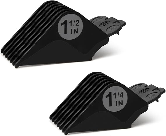 Clipper Guards Set 10 12 Compatible with Most Wahl Clippers, Extra Long Clipper Combs Replacement - 1.25", 1.5", Black Color