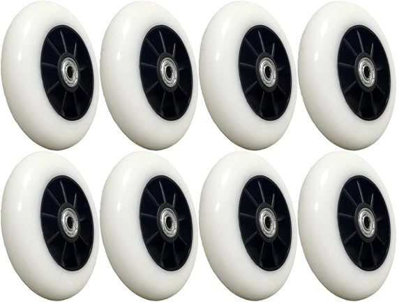 85A 90mm/100mm/110mm Inline Skate Wheels with Bearing, Indoor Outdoor Roller Skate Wheels, Roller Blade Wheel Replacement, Luggage Wheels, 8 Pack,with Bearings,90mm