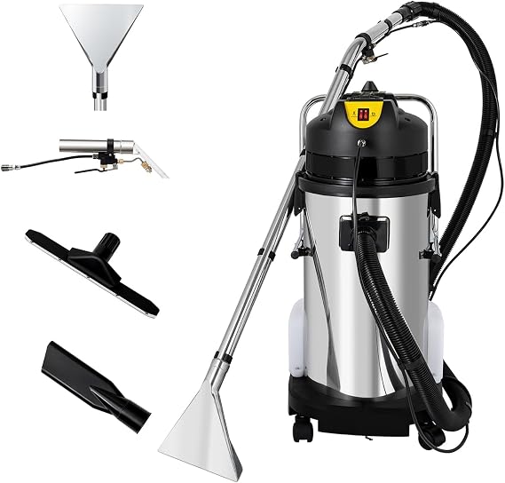 Commercial Carpet Cleaner Machine, 40 Liter/11 Gallon Carpet Cleaner, 3-in-1 Multi-Purpose Dry Wet Vacuum Cleaner, Suitable for Carpets, Sofas, and Car Grooming