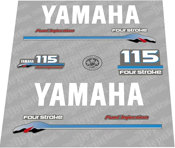 Yamaha 115 Four Stroke (2000) Gray-White Decal (Sticker) Set