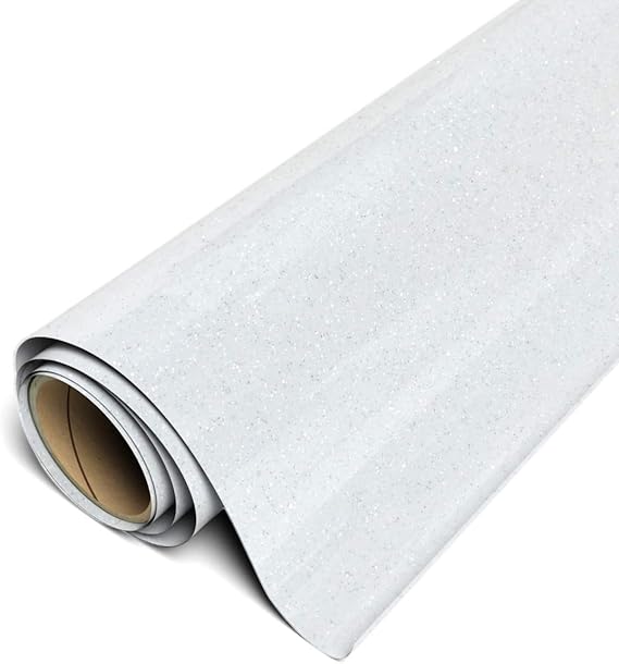 Siser Glitter HTV 12"x3ft Roll (White) Iron on Heat Transfer Vinyl