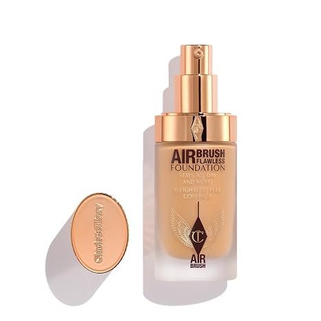 Charlotte Tilbury Airbrush Flawless Matte Foundation - Full Coverage Liquid Makeup with a Natural-Matte Finish - Smoothes & Blurs Pores - Waterproof & Transfer Resistant