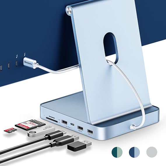 Minisopuru DS802 iMac Docking Station for 24 inch iMac M1/M3/M4/M5, Blue