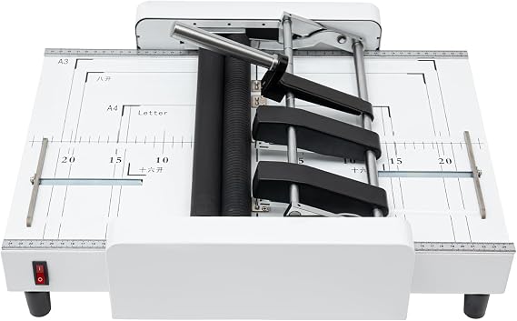 A3 Folding Binding Machine, 2-in-1 60W Paper Folding Machine Booklet Maker Binding & Folding Machine with Visible Panel About 200-300 Books/H Max. for Schools Print Stores Offices Beige