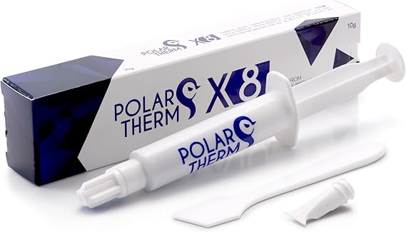 Polartherm X-8 by Thermal Grizzly - 10 Gram CPU Thermal Paste for CPU and GPU - High Thermal Conductivity, Long Durability, Non-Conductive Thermal Grease - Spatula Thermal Compound Kit