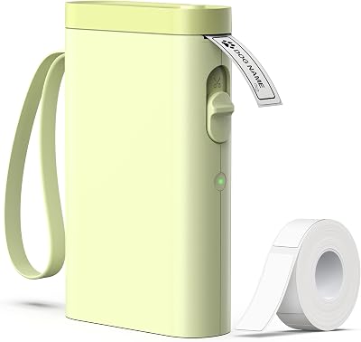 P21 Label Maker Machine with Tape, Bluetooth Label Printer Thermal Mini Label Makers with Built-in Cutter and Multiple Templates, Portable Printers for School, Office, Home Use-Dawn Yellow