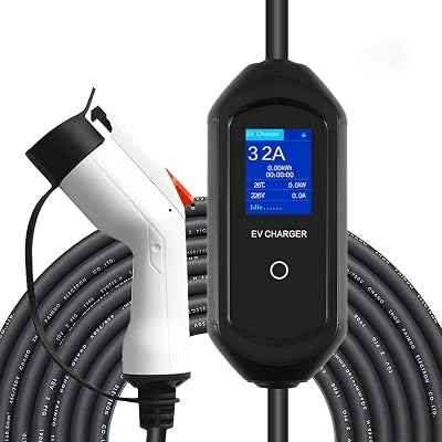 EVbase Level 2 EV Charger NEMA 14-50 Plug 32Amp 240V Portable Adjustable EV Charging for Electric Vehicle Tesla Car Charger with SAE J1772 EVSE Portable EV Charger Cable Fast Safe Charging Waterproof