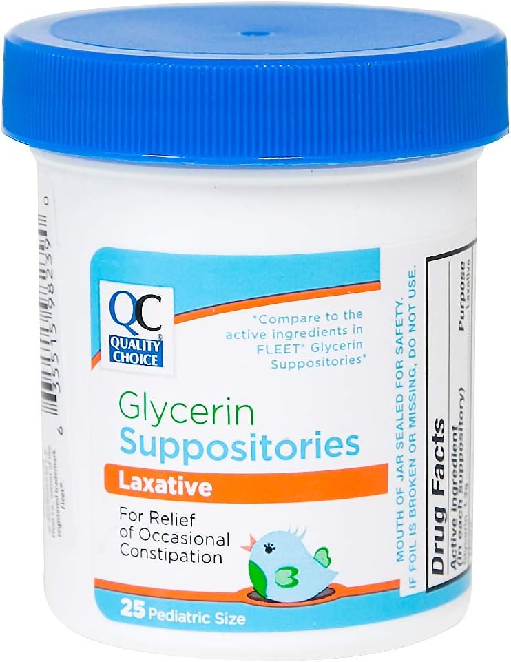 Quality Choice Pediatric Glycerin Suppositories Laxative Relief 25 Ct Each 8