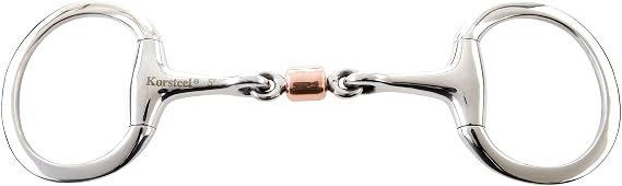 Korsteel Stainless Steel Copper Roller Mouth Eggbutt Snaffle Bit, 5"