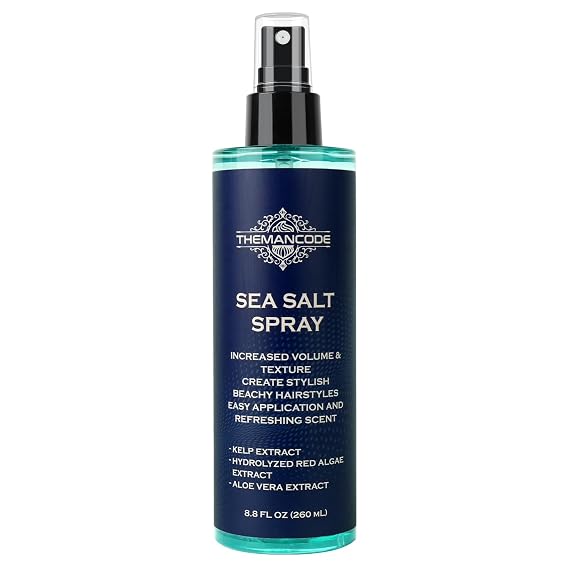 THEMANCODE Sea Salt Spray for Men, Texturizing Hair spray, 8.8 Oz | Travel Essentials, Beach Vacation Essentials, Surf Spray Adds Instant Volume, Hair Gifts for Men